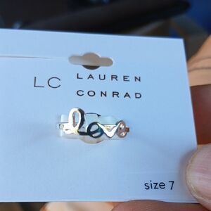 LC Lauren Conrad Silver Solitaire Ring